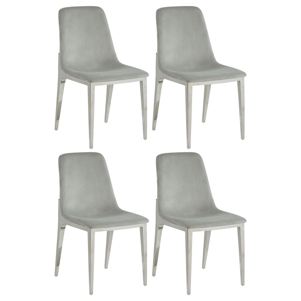 Silla de comedor tapizada Irene gris claro (juego de 4)