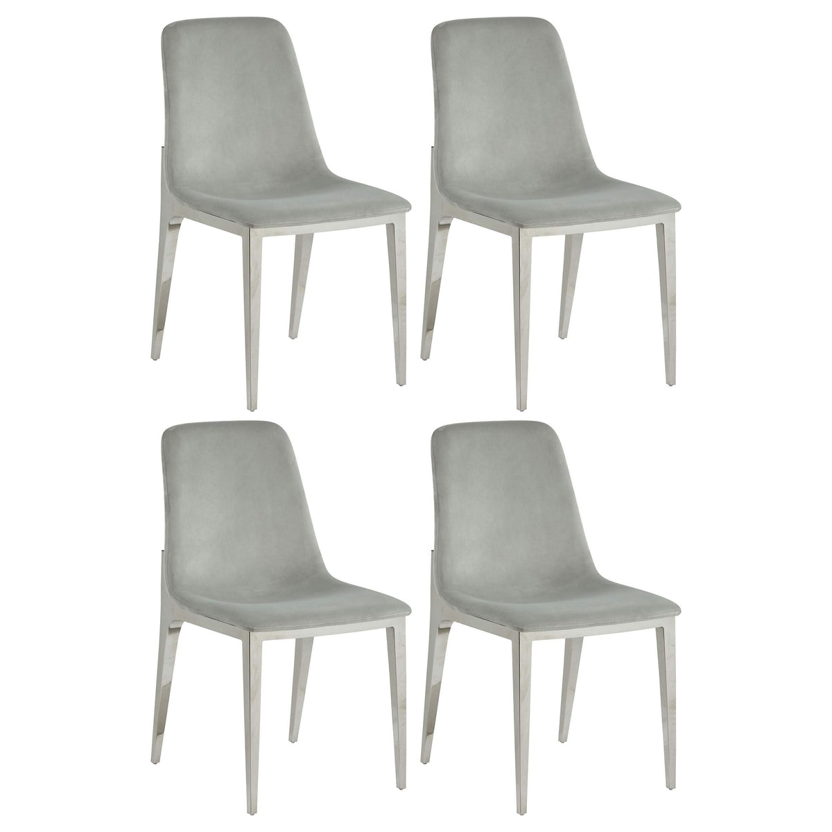 Silla de comedor tapizada Irene gris claro (juego de 4)
