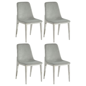 Silla de comedor tapizada Irene gris claro (juego de 4)