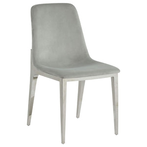 Silla de comedor tapizada Irene gris claro (juego de 4)