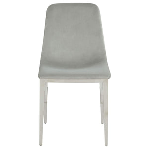 Silla de comedor tapizada Irene gris claro (juego de 4)