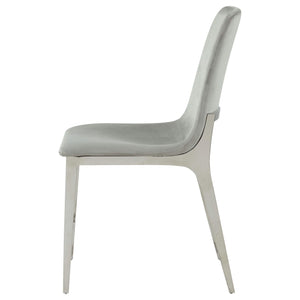 Silla de comedor tapizada Irene gris claro (juego de 4)