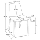 Silla de comedor tapizada Irene gris claro (juego de 4)