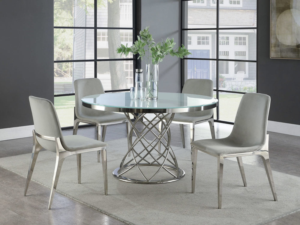 Silla de comedor tapizada Irene gris claro (juego de 4)