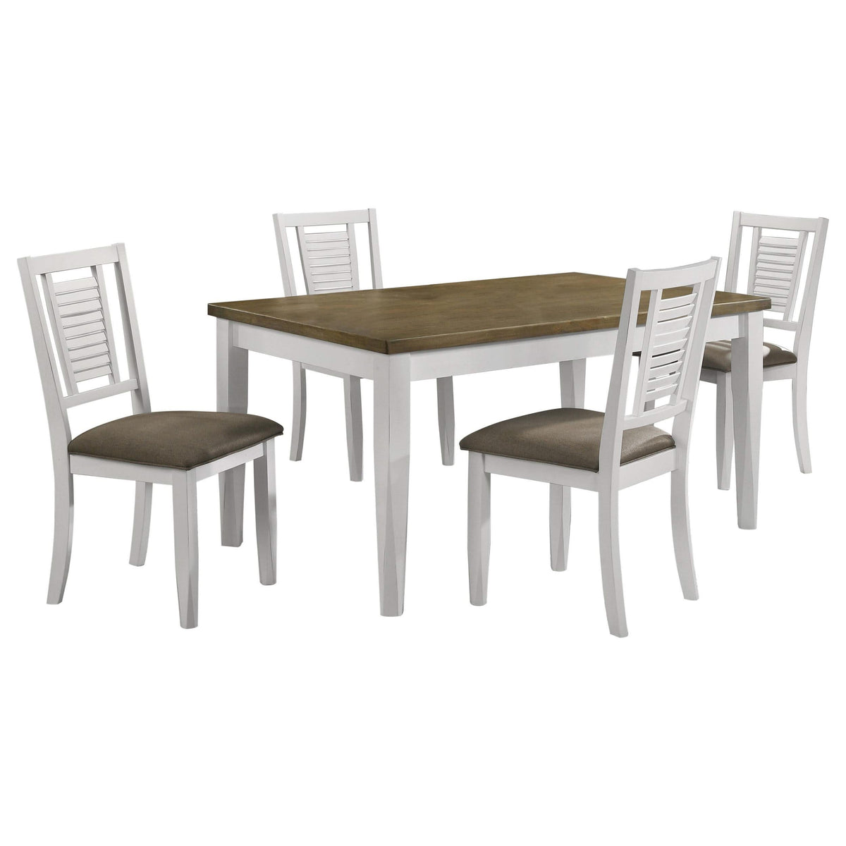 Juego de comedor rectangular Appleton de 5 piezas en blanco desgastado