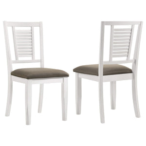 Silla de comedor de madera Appleton en blanco envejecido (juego de 2)