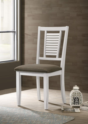 Silla de comedor de madera Appleton en blanco envejecido (juego de 2)