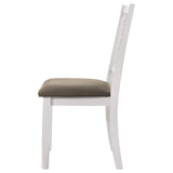 Silla de comedor de madera Appleton en blanco envejecido (juego de 2)
