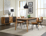 Juego de comedor Partridge de 5 piezas en sheesham natural y camello