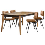Juego de comedor Partridge de 5 piezas en sheesham natural y camello