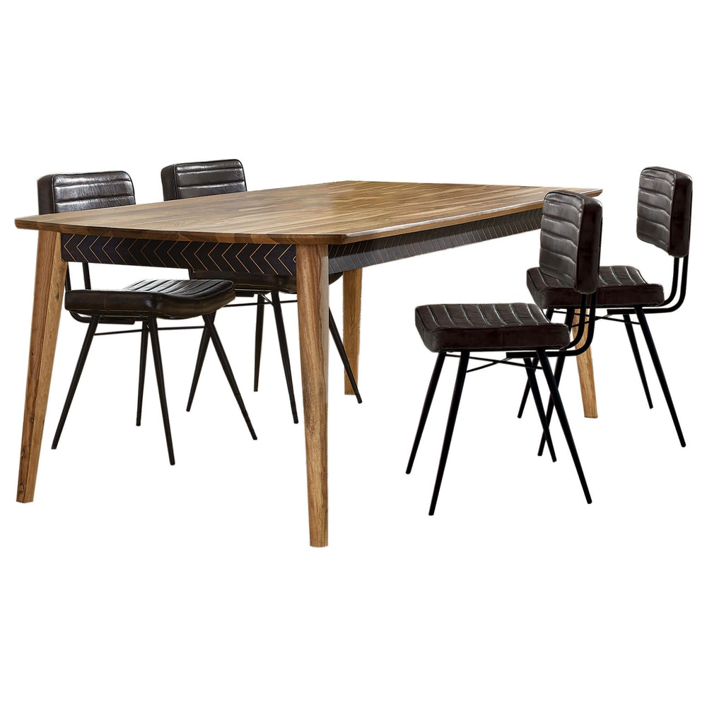 Juego de comedor Partridge de 5 piezas en sheesham natural y espresso