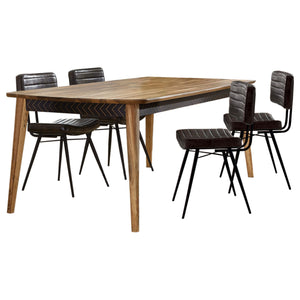Juego de comedor Partridge de 5 piezas en sheesham natural y espresso