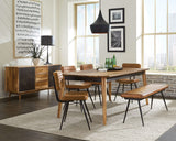 Juego de comedor Partridge de 6 piezas en sheesham natural y camello