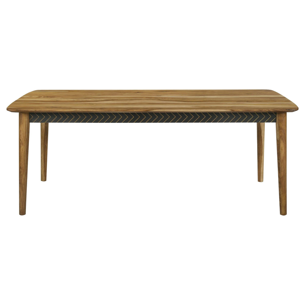Juego de comedor Partridge de 6 piezas en sheesham natural y camello