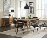 Juego de comedor Partridge de 6 piezas en sheesham natural y espresso