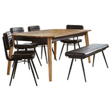Juego de comedor Partridge de 6 piezas en sheesham natural y espresso