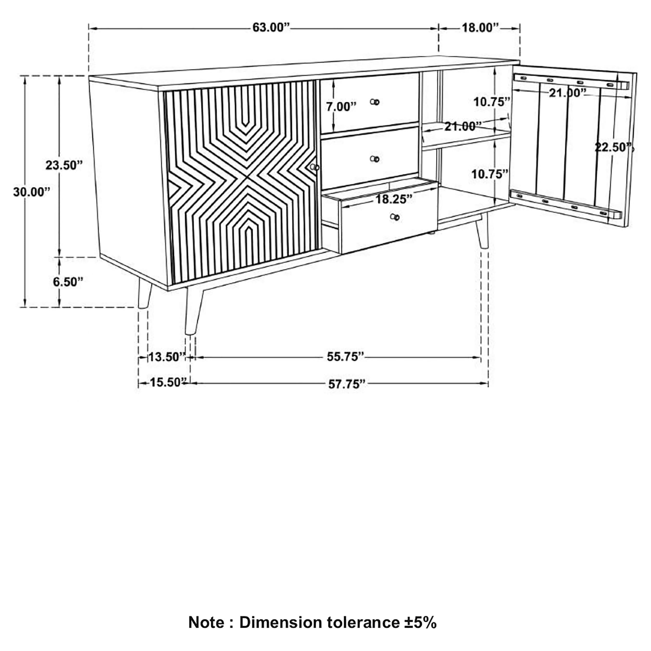 Partridge 2-door Sideboard Buffet Cabinet Natural Sheesham