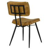 Silla de comedor tapizada en cuero Misty color camel (juego de 2)