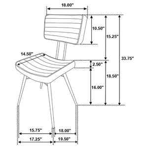 Silla de comedor tapizada en cuero Misty color camel (juego de 2)