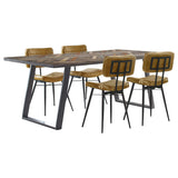 Juego de comedor rectangular Misty de 5 piezas en sheesham y camello