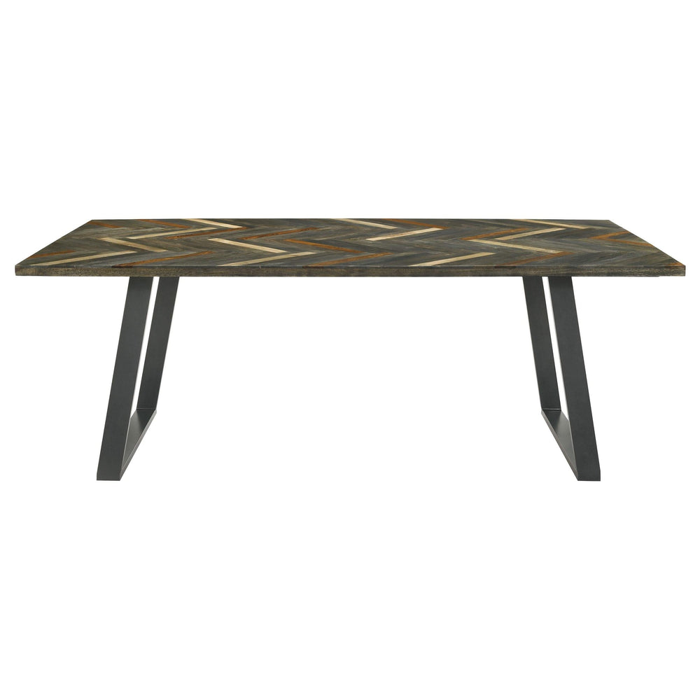 Juego de comedor rectangular Misty de 5 piezas en sheesham y camello