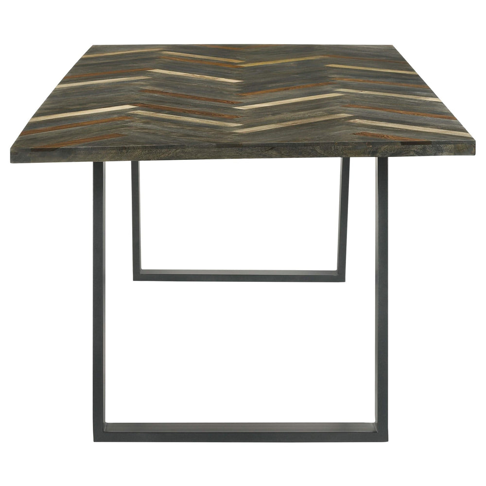 Juego de comedor rectangular Misty de 5 piezas en sheesham y camello