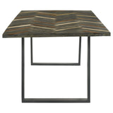 Juego de comedor rectangular Misty de 5 piezas en sheesham y camello