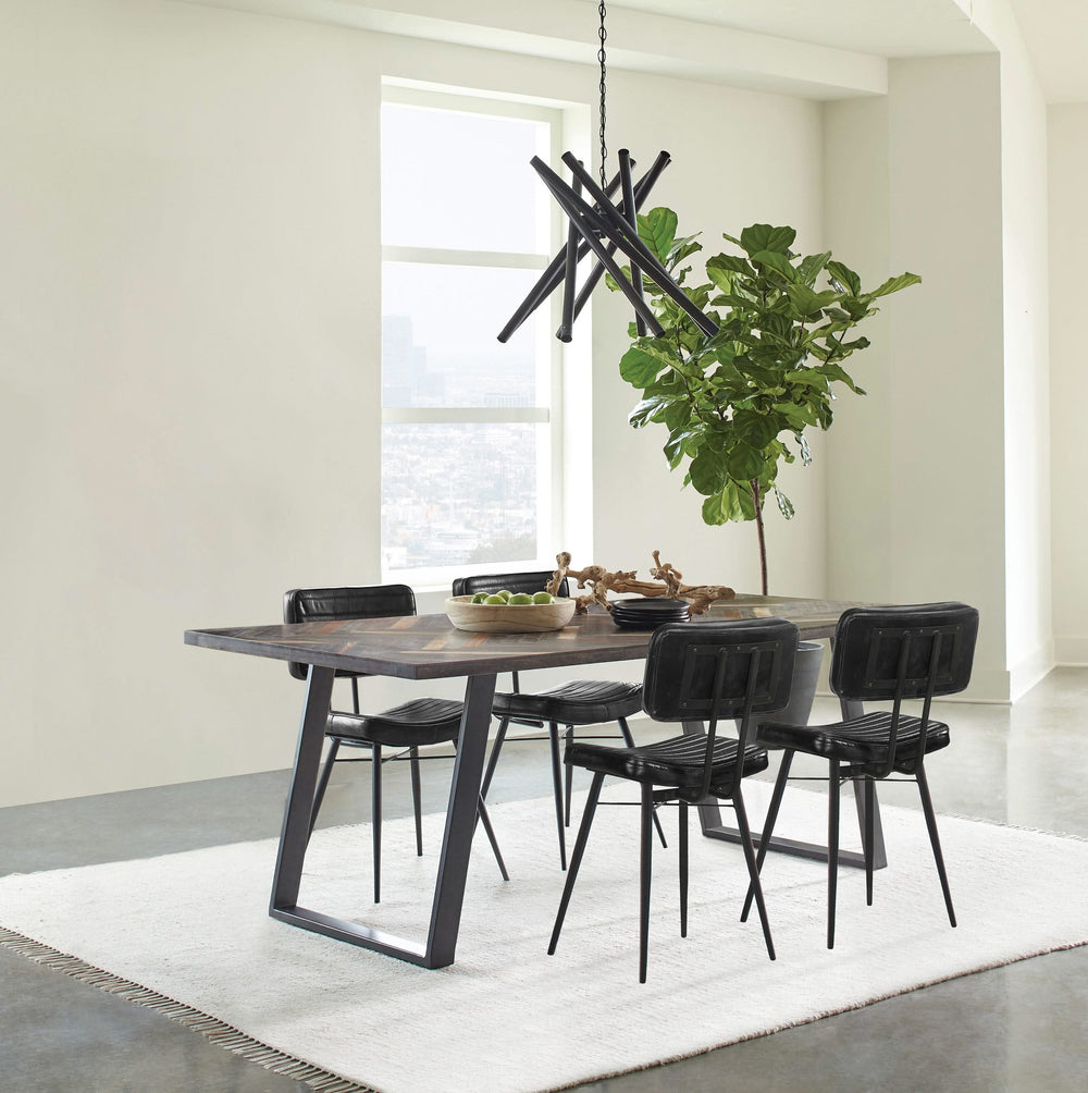 Juego de comedor rectangular Misty de 5 piezas en sheesham y espresso