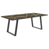 Juego de comedor rectangular Misty de 6 piezas en sheesham y camello