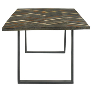 Juego de comedor rectangular Misty de 6 piezas en sheesham y camello