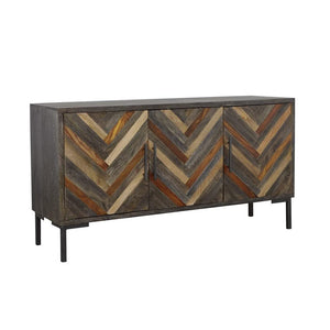 Misty Servidor rectangular de 3 puertas Sheesham gris