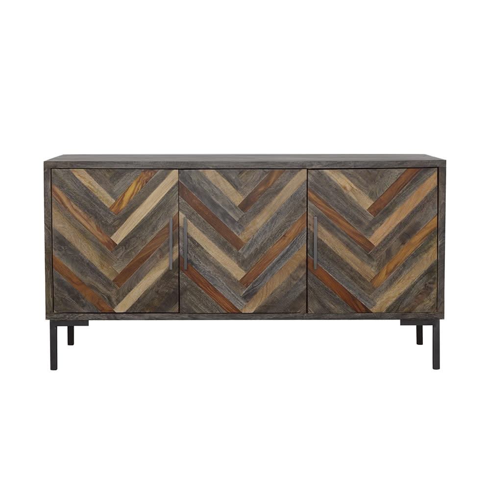 Misty Servidor rectangular de 3 puertas Sheesham gris