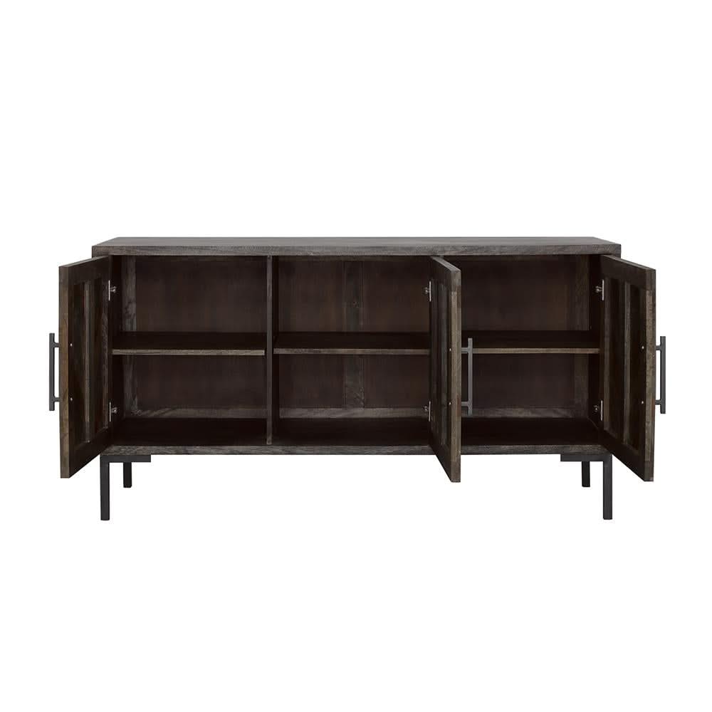 Misty Servidor rectangular de 3 puertas Sheesham gris