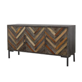 Misty Servidor rectangular de 3 puertas Sheesham gris