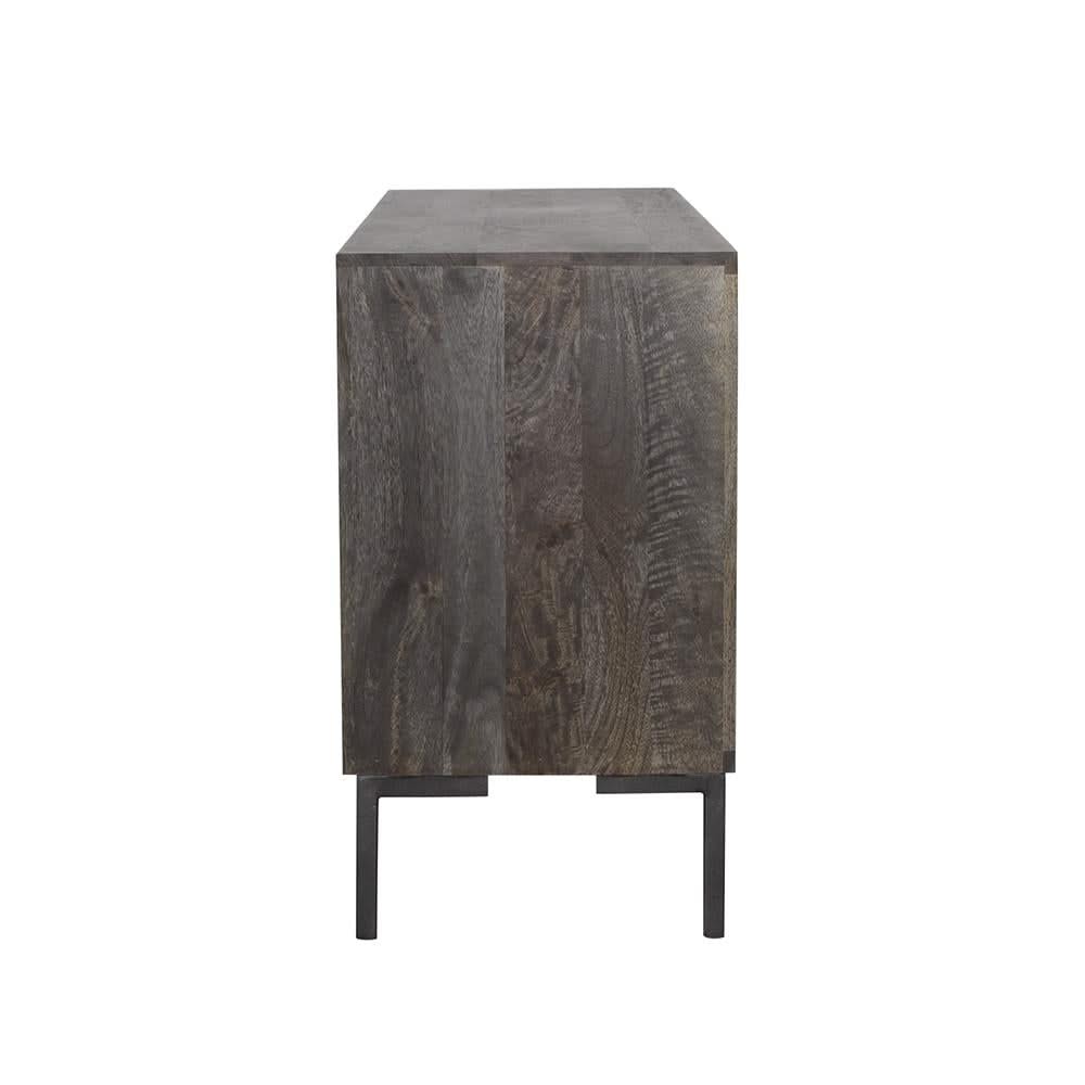 Misty Servidor rectangular de 3 puertas Sheesham gris