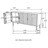 Misty Servidor rectangular de 3 puertas Sheesham gris