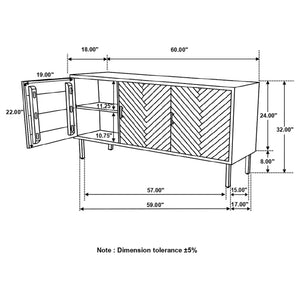 Misty Servidor rectangular de 3 puertas Sheesham gris