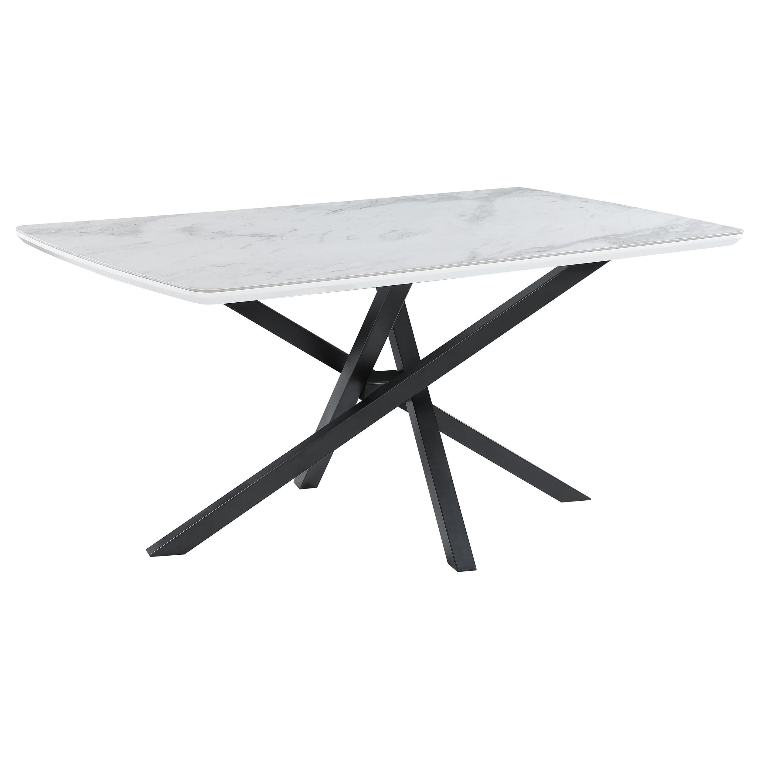 Paulita 63-inch Ceramic Dining Table White Ceramic