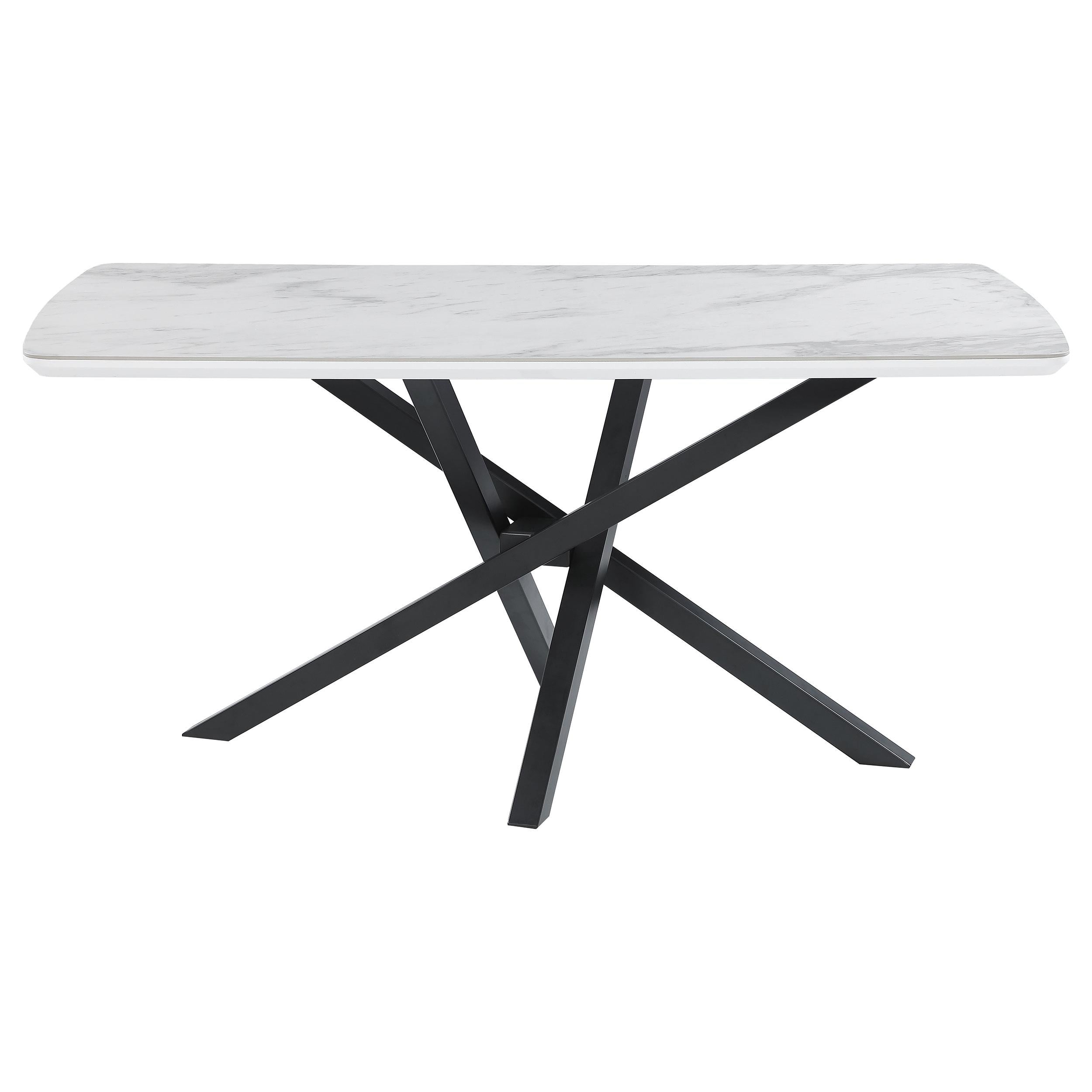 Paulita 63-inch Ceramic Dining Table White Ceramic
