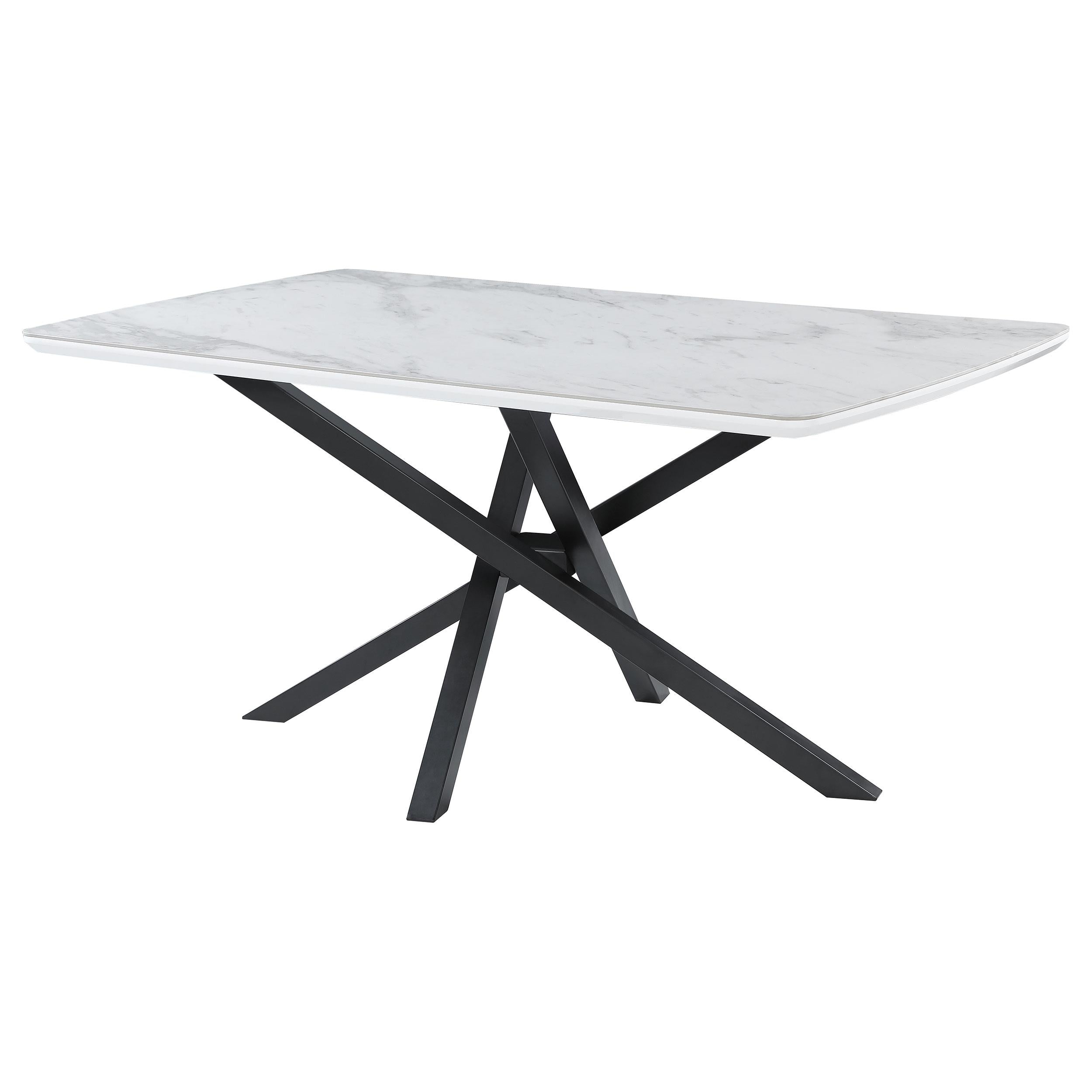 Paulita 63-inch Ceramic Dining Table White Ceramic