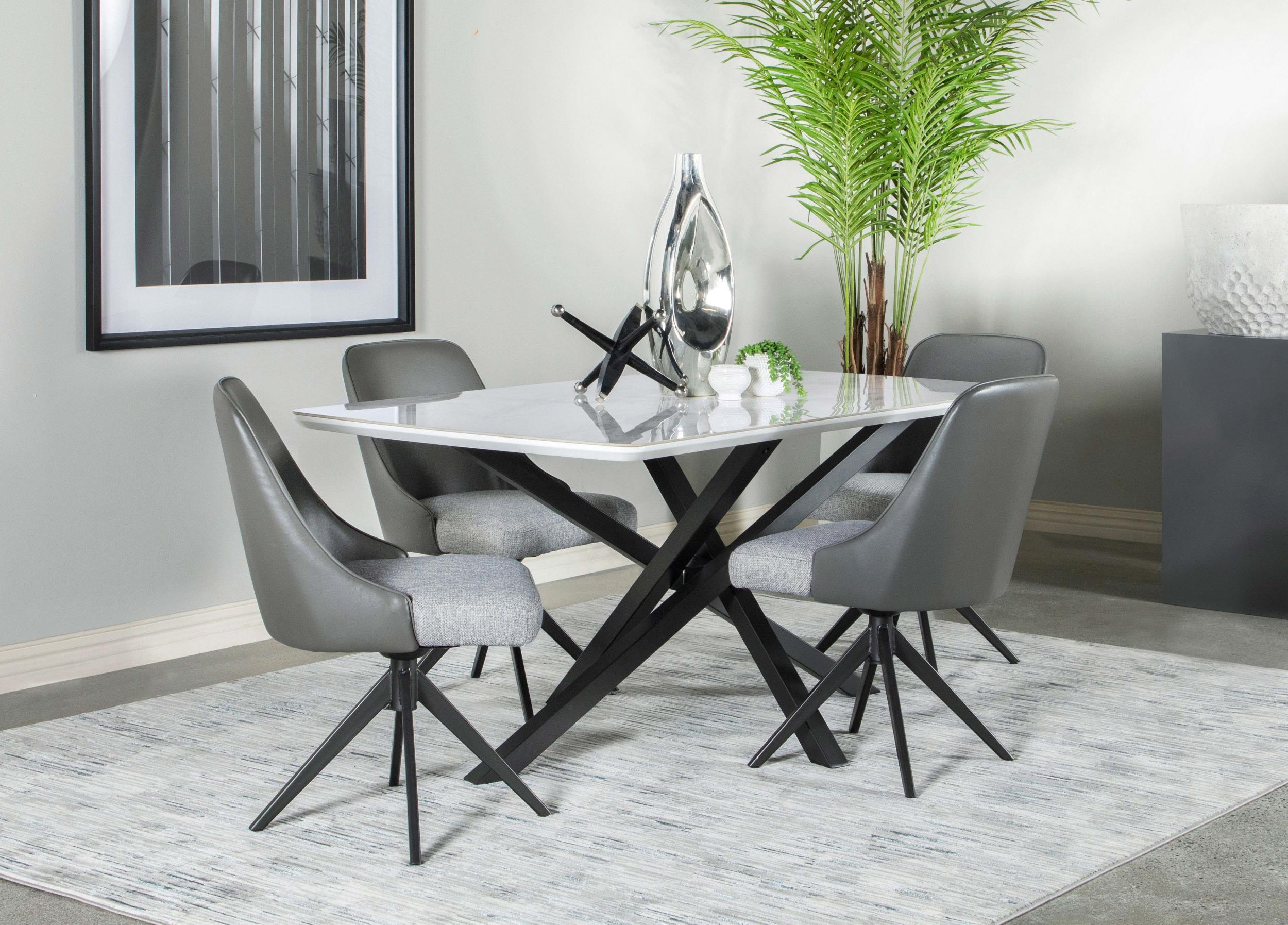 Paulita 63-inch Ceramic Dining Table White Ceramic