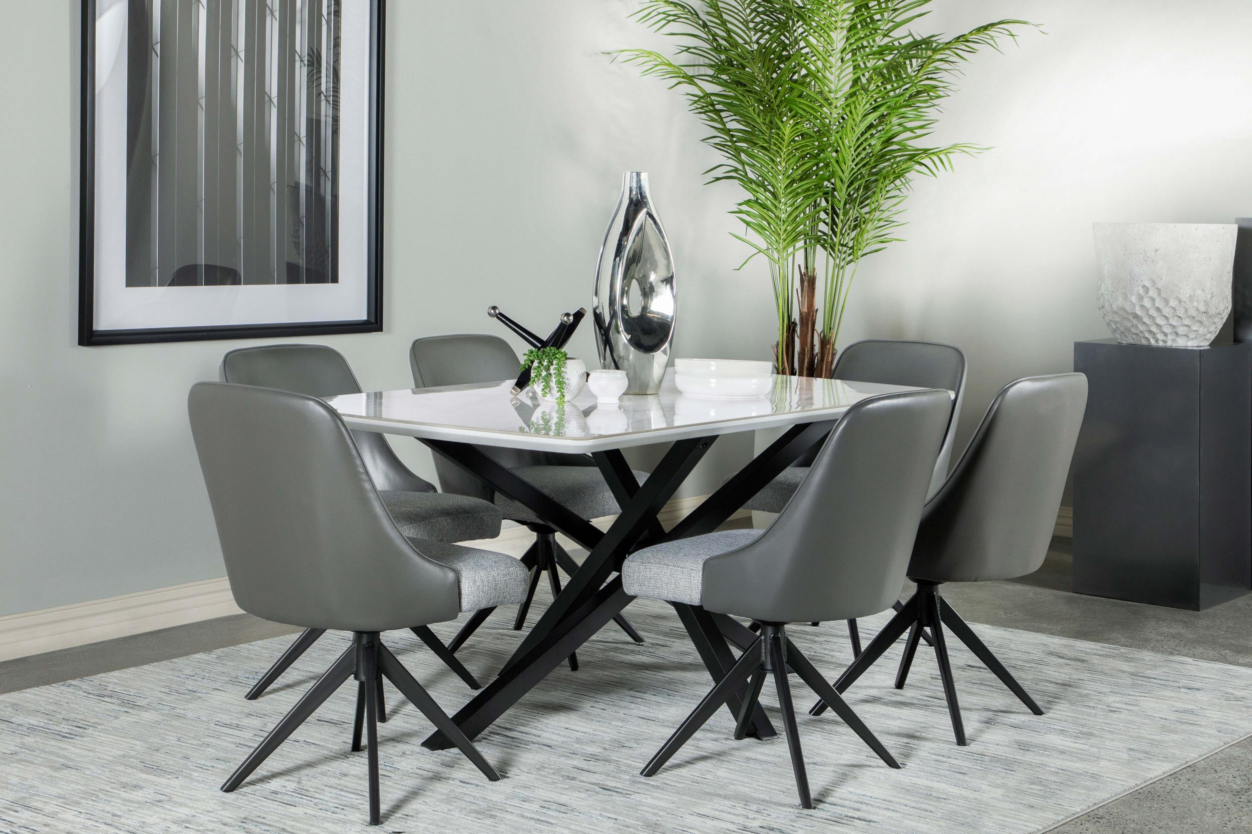 Paulita 63-inch Ceramic Dining Table White Ceramic