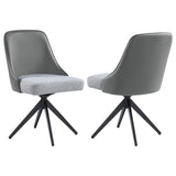 Silla auxiliar de comedor giratoria tapizada Paulita gris (juego de 2)