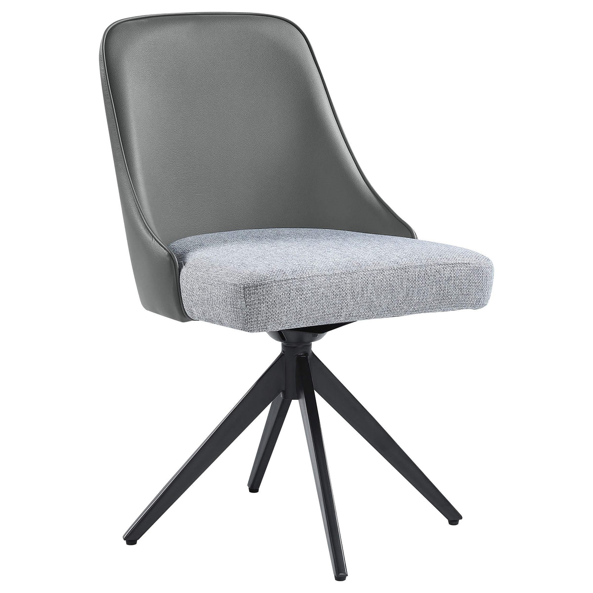 Silla auxiliar de comedor giratoria tapizada Paulita gris (juego de 2)