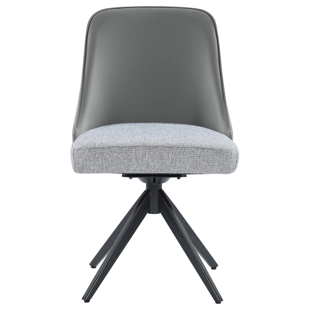 Silla auxiliar de comedor giratoria tapizada Paulita gris (juego de 2)
