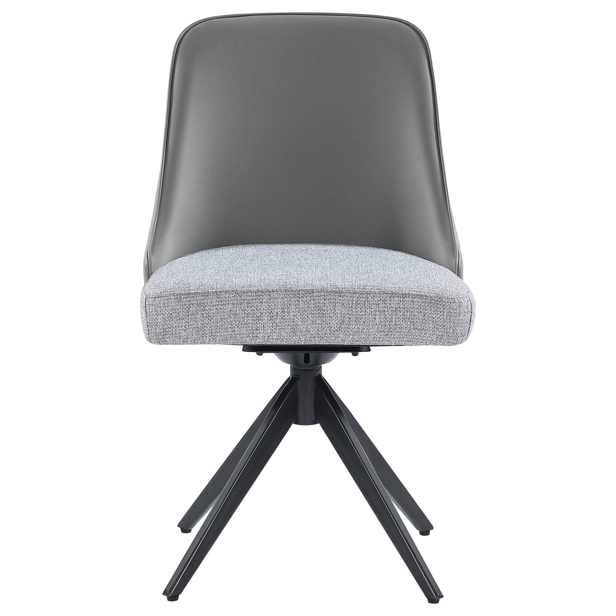 Silla auxiliar de comedor giratoria tapizada Paulita gris (juego de 2)