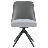Silla auxiliar de comedor giratoria tapizada Paulita gris (juego de 2)