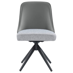 Silla auxiliar de comedor giratoria tapizada Paulita gris (juego de 2)