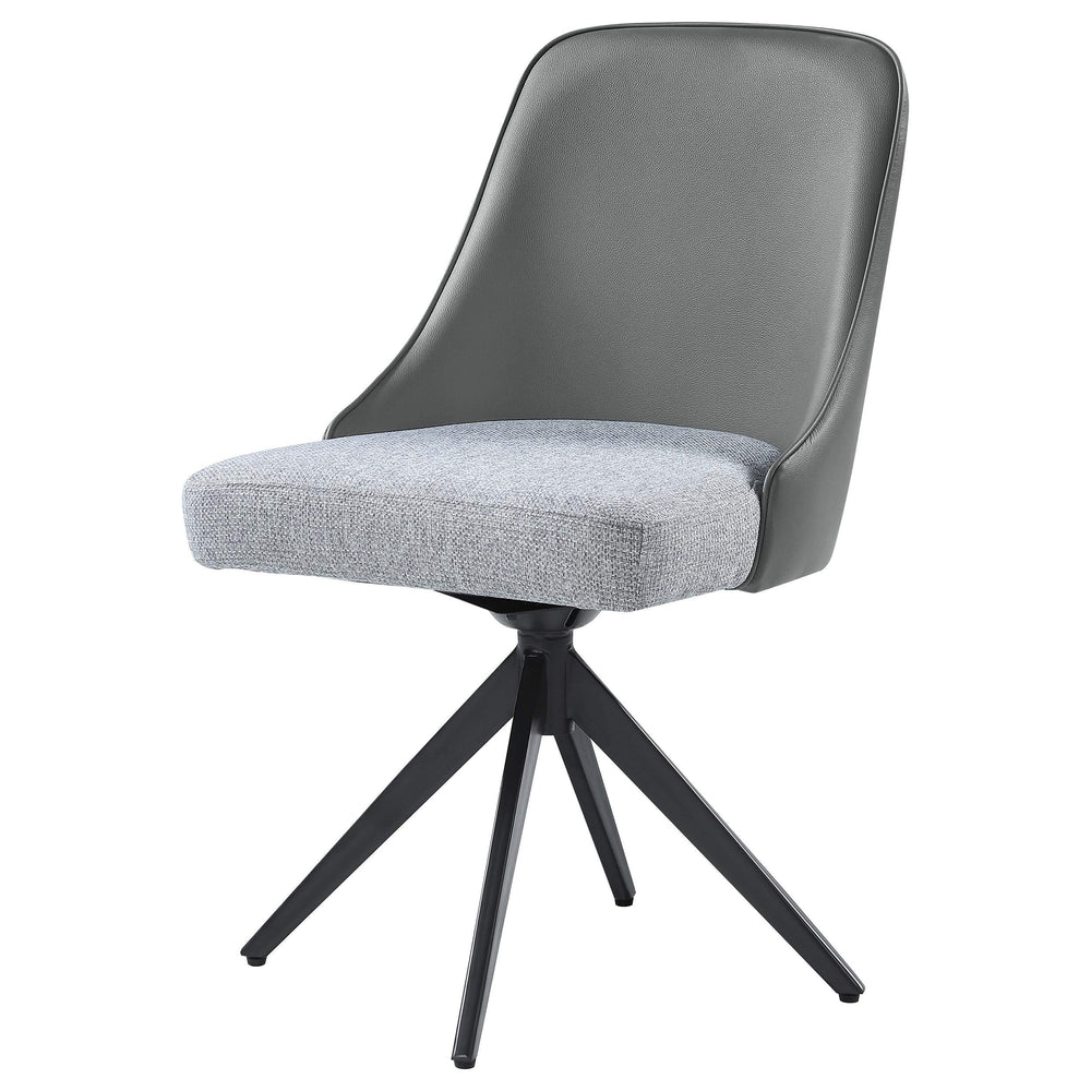 Silla auxiliar de comedor giratoria tapizada Paulita gris (juego de 2)