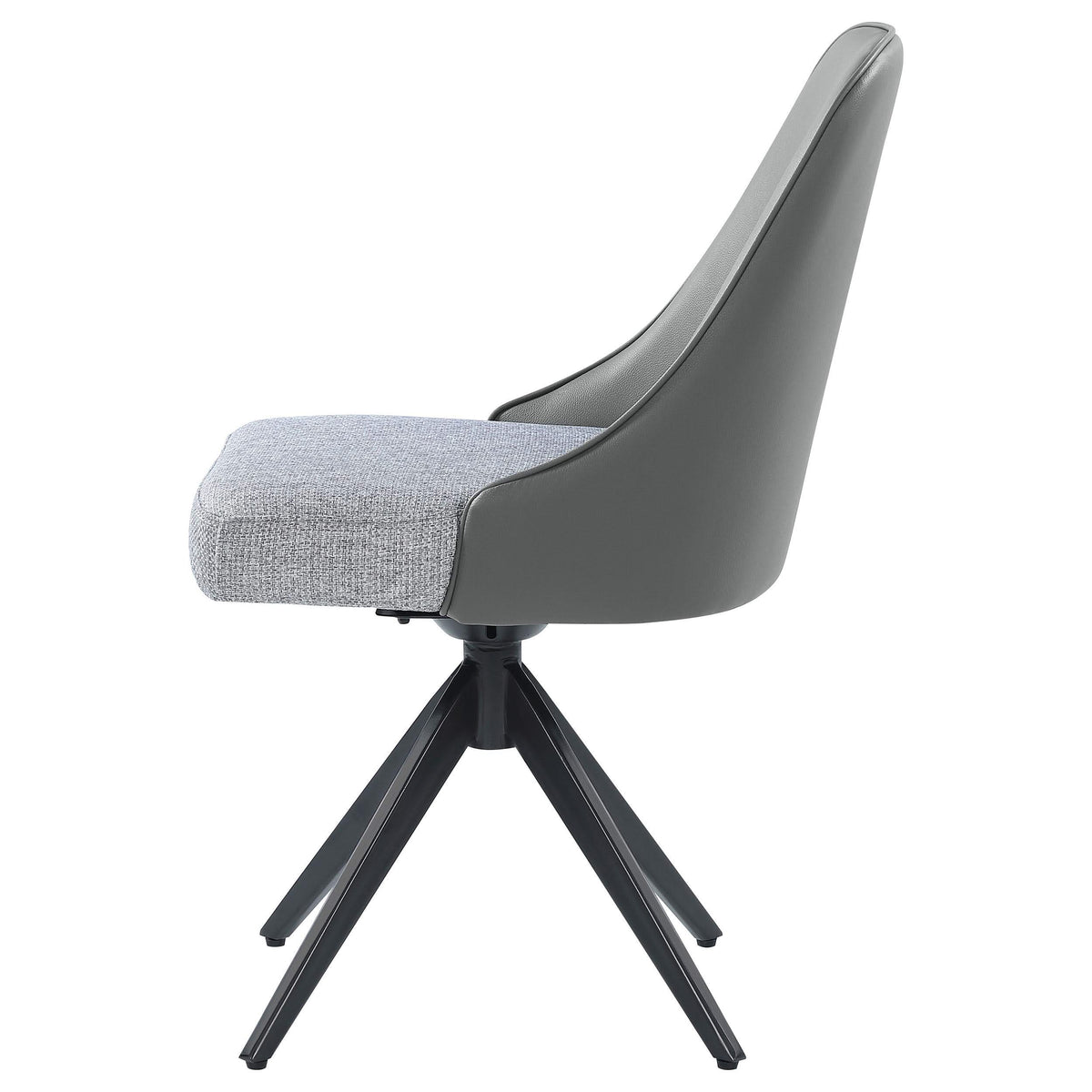 Silla auxiliar de comedor giratoria tapizada Paulita gris (juego de 2)